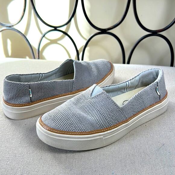 Tom’s Parker Cupsole gray slip-on durable and comfortable canvas sneakers 6.5 W - Picture 2 of 16
